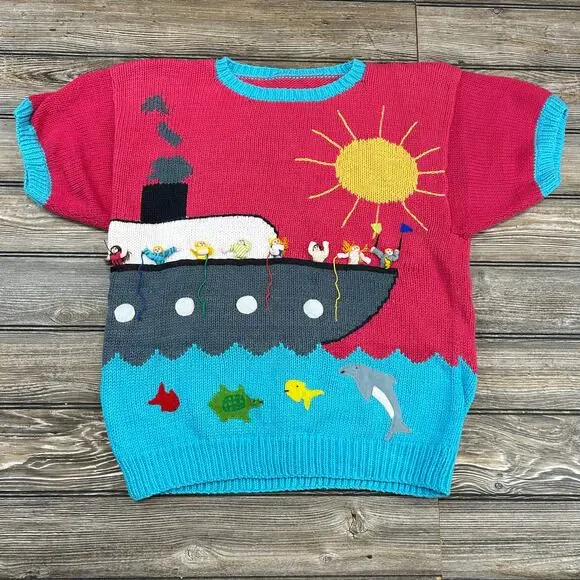 Handmade Vintage Sweater Shirt Size Medium - Picture 2 of 6